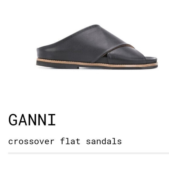 Ganni leather crossover sandals size 5 EUR 36 - Picture 2 of 11